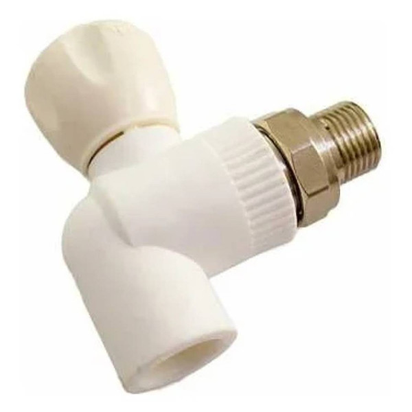Кран MeerPlast PPRC накид. гайка 20х1/2 угловой белый (1/5/45)