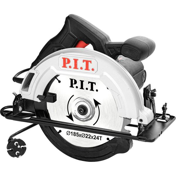 Пила P.I.T. циркулярная PKS185-C4 (1200Вт, 5500 об/мин, диск 185 мм, глубина пропила 47/61мм)
