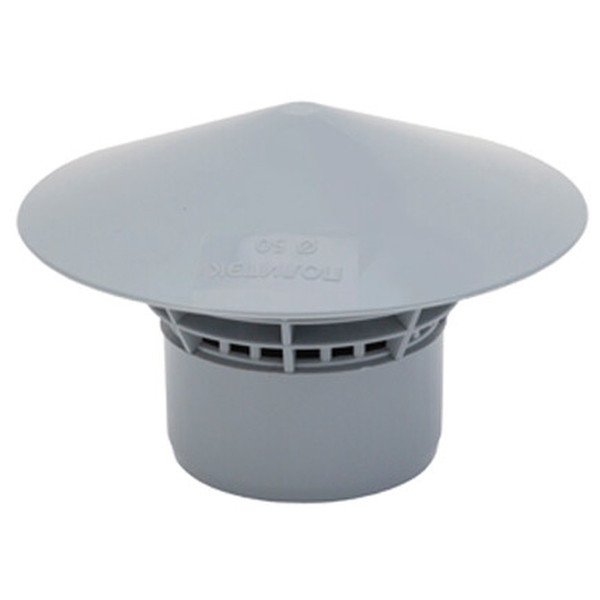 Зонт вентиляционный канализационный ПП 50 мм серый (Политэк)