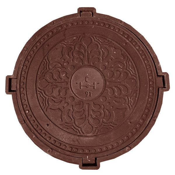 Люк Башполимер тип C нагрузка до 9 т, красный