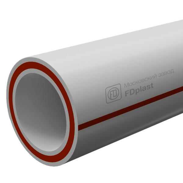 Труба полипропиленовая PPRC PN 25 / 125 *20,8 FDplast армированная стекловолокном, белая (уп.4 п/м)