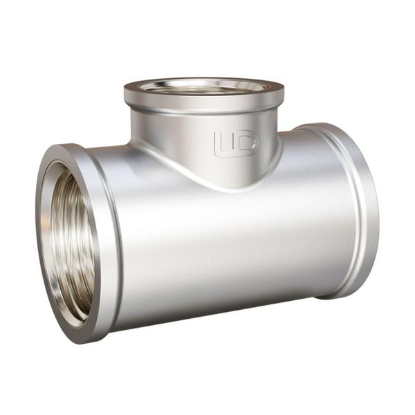 Тройник латунный LD LD Pride DN32 (1 1/4") ВР/ВР/ВР латунь никель с би