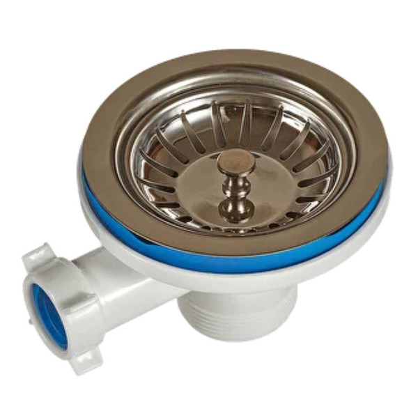 Выпуск ОРИО для раковины 3 1/2 с нержавеющей сеткой А-4007-02 (1/90)