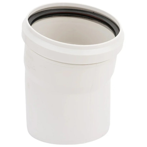 Отвод канализационный бесшумный ПП 110*15гр. мм СИНИКОН КОМФОРТ с раструбом белый (уп.20 шт)