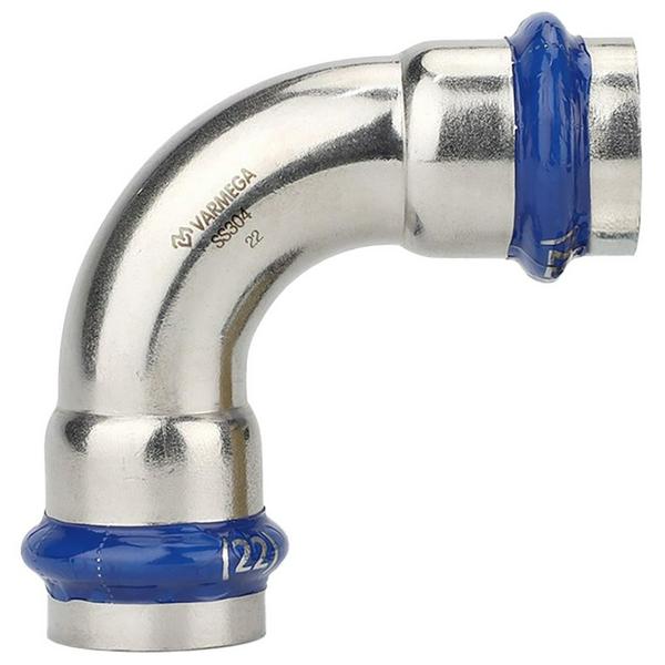 Угольник VARMEGA 90гр. двухраструбный Inox Press 35x35