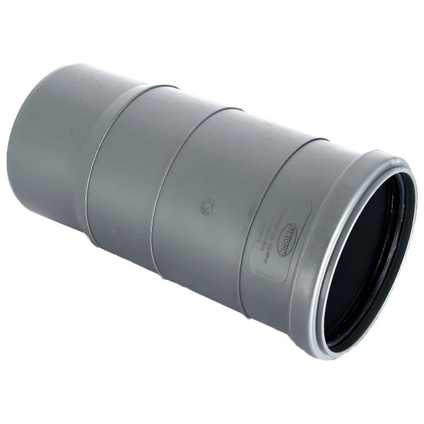Патрубок компенсационный канализационный ПП 110 мм с раструбом серый Синикон Стандарт
