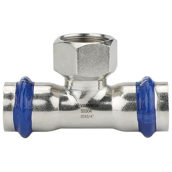 Тройник VARMEGA раструбный Inox Press ВР 35x1"x35