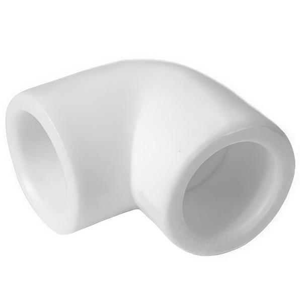 Угольник полипропиленовый PPRC 125х90гр. FDplast, белый (уп. 2 шт)