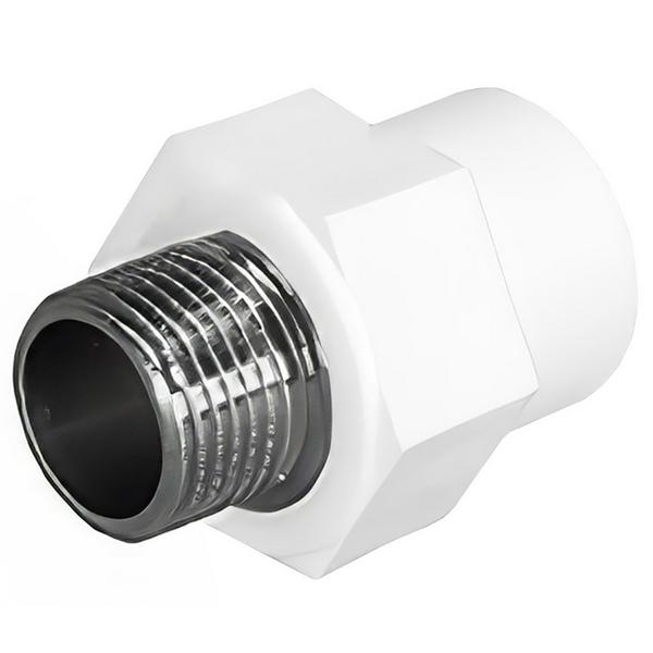 Муфта комбинированная полипропиленовая PPRC НР 40х1 1/4", наружная резьба, белая FDplast (уп. 30 шт)