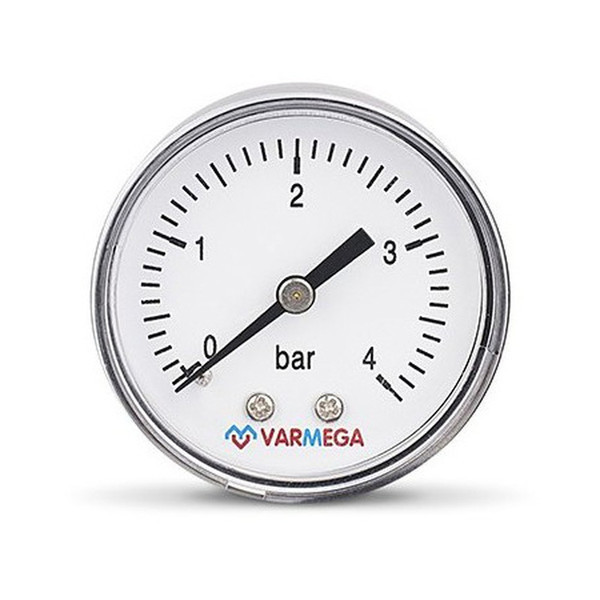 Манометр VARMEGA аксиальный 50 мм, 4 бар, 1/4", VMMT08-500402