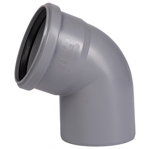 Отвод Ostendorf 50х67гр. HTB Внутр.кан. PPS серый