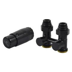 Изображение товара Комплект узла нижн.подкл.SCHLOSSER STANDARD 3/4" прямой, Ral 9005, D-50мм, с термогол.М30х1,5 + 2нип