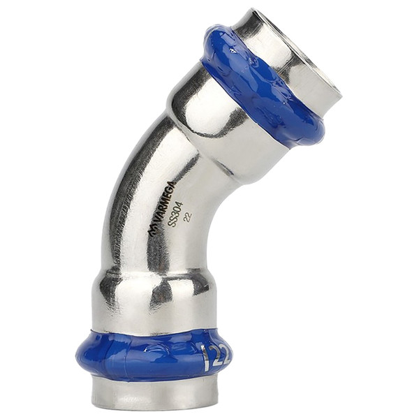 Угольник VARMEGA 45гр. двухраструбный Inox Press 42x42