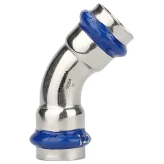 Изображение товара Угольник VARMEGA 45гр. двухраструбный Inox Press 42x42