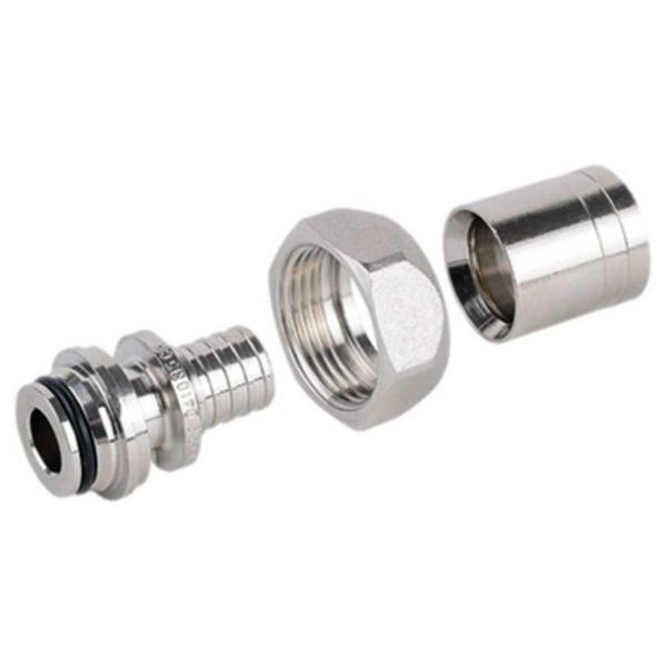 Соединение резьбозажимное SANEXT 16x2.2 - G 3/4" евроконус, c гильзой в комплекте, никель