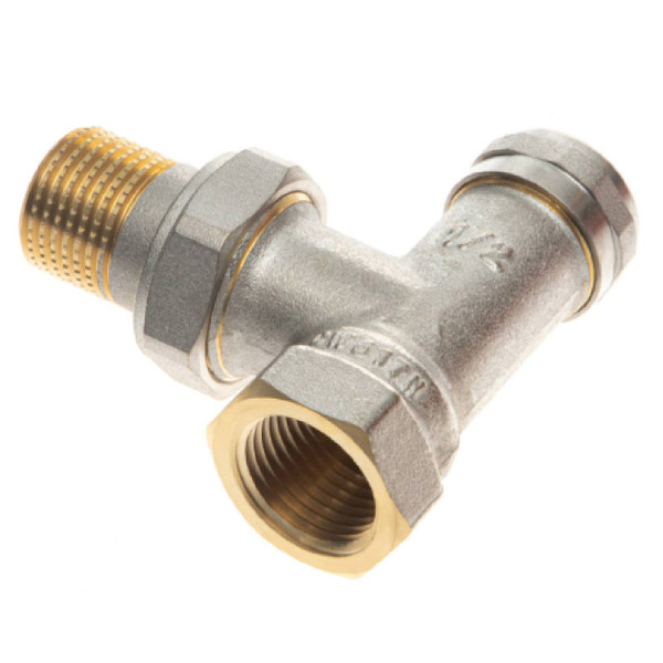 Клапан запорный никелированный РИДАН LV DN15 PN10 угловой