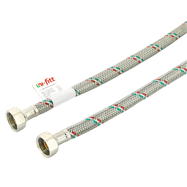 Подводка гибкая Uni-Fitt ВВ 1/2", 60 см, DN 8, оплётка из нерж. стали