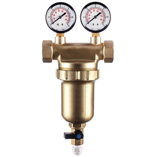 Фильтр Гейзер - Бастион 7508145201 (3/4 для горячей воды, с двумя манометрами d76)