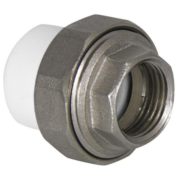 Муфта TEBO бел. PP-R комбин. разъемная (Американка) 20х1/2" ВР (20/160), арт. 015020802