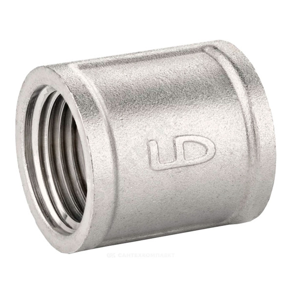 Муфта латунная LD LD Pride DN15 (1/2") ВР латунь никель БЕЗ БИРКИ