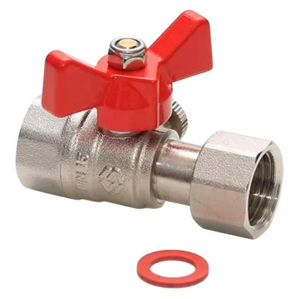 Кран шаровой латунный MVI 1/2"BРx1/4"BР для подключения манометра