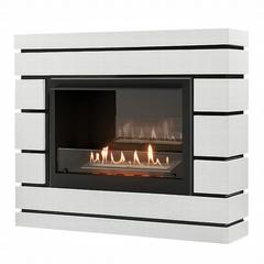 Изображение товара Каминокомплект: Биокамин Firelight BFP/P-2520, портал Moderno 25 шпон белый дуб