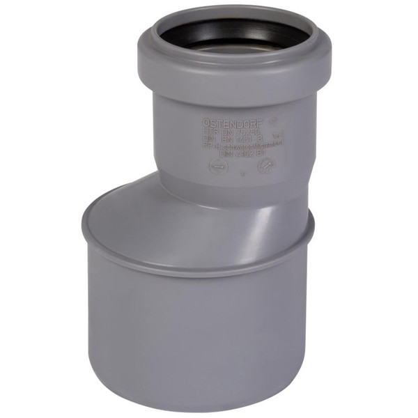 Редукция Ostendorf 75/50 мм HTR Внутр.кан. PPS серый
