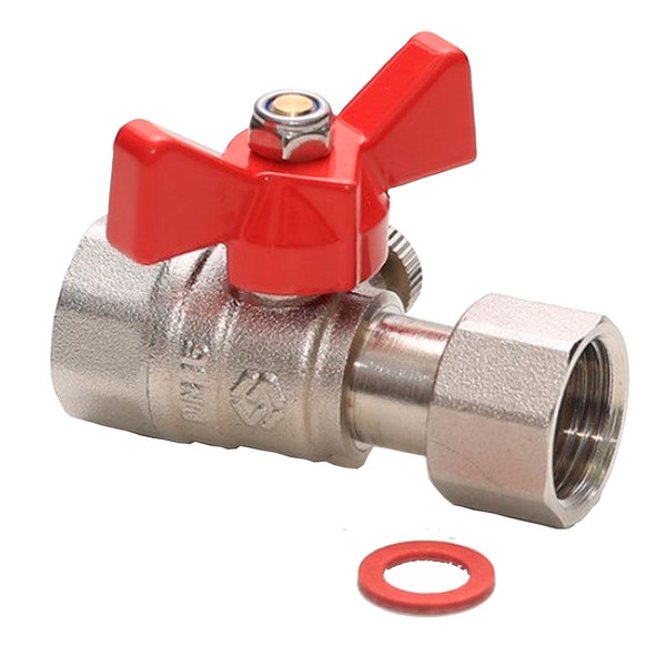 Кран шаровой латунный MVI 1/2"HРx1/2"BР для подключения манометра