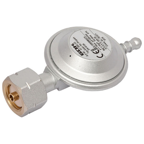 Регулятор для баллонов c вентилем (универсальный) 1,5кг/ч, 50 мбар, выход под шланг 8мм