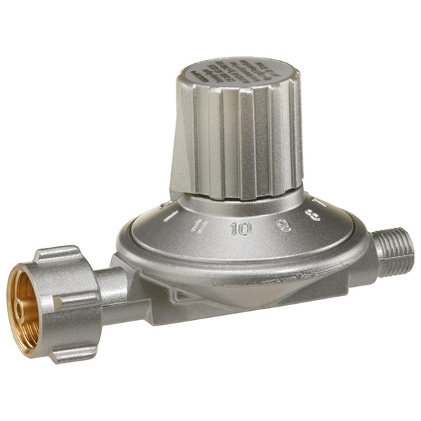 Регулятор для баллонов с вентилем 1кг/ч, регулируемый 25-50 мбар, 11 ступеней, выход резьба 1/4