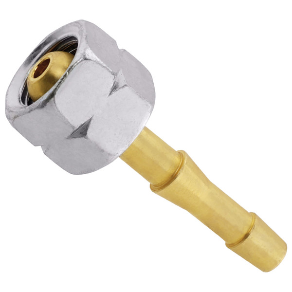 Штуцер для подключения регулятора с выходом резьба 1/4 левая к шлангу 9 мм