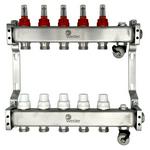 Коллектор Wester нерж. 1"-3/4 в сборе с расходомерами на 5 выходов, MUFS5134