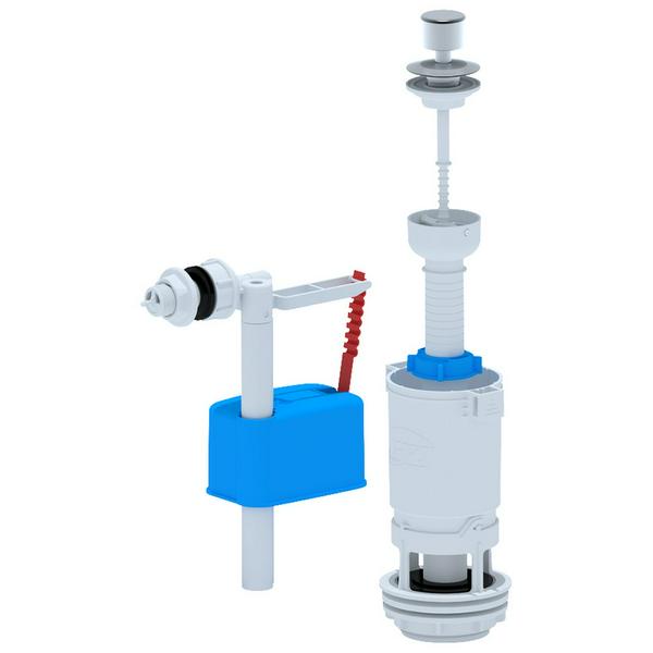 Арматура для унитаза универсальная АНИ WC4050M, боковой подвод, пластиковая ручка