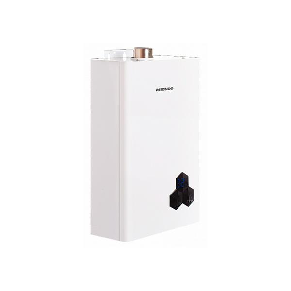 Водонагреватель газовый проточный MIZUDO PERL ULTRA ВПГ 4-14Т ТУРБО (28 кВт, 14 л/мин) труба в компл