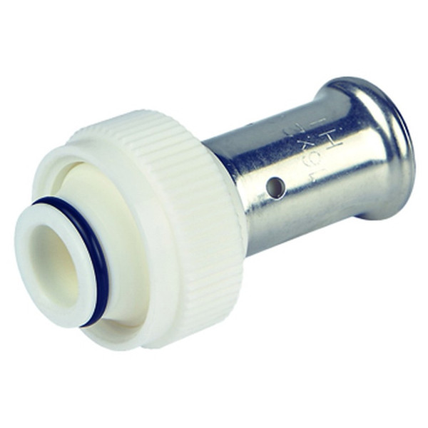 Пресс-фитинг HENCO с накидной гайкой под евроконус, ПВДФ пресс, 16x3/4"