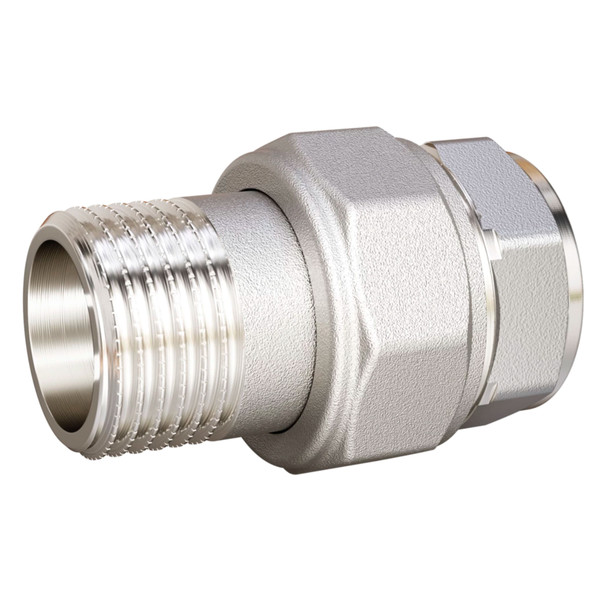 Сгон разъемный (американка) LD Pride DN15 (1/2") ВР/НР латунь никель в упакове