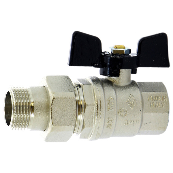 Кран BUGATTI с разъемным соединением НВ 3/4" бабочка OREGON серия 322, полный проход