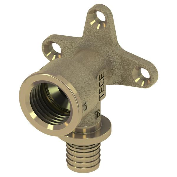Уголок TECE с настенным креплением 16x1/2", латунь