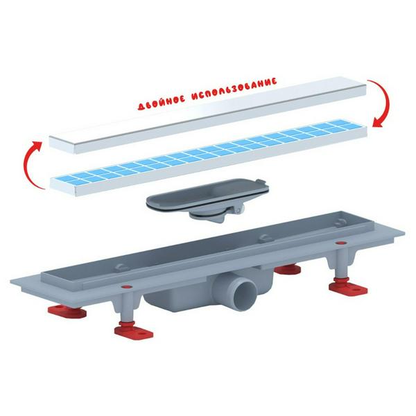 Трап линейный 450мм*62мм выход 40 мм АниПласт МОЛ сухой затвор TLQ1045