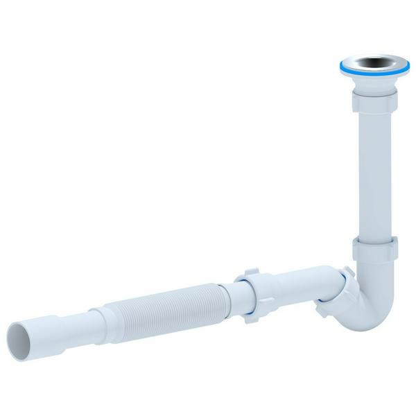 Сифон для биде "АНИ" с гибкой трубой 1 1/4х32, нержавеющий выпуск, кнопка (BD1015) (Россия)