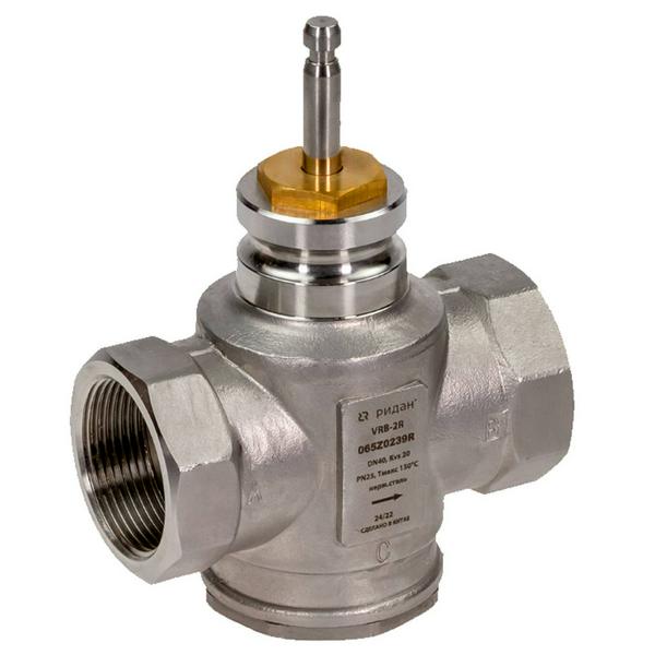 Клапан регулирующий РИДАН VRB-2R PN25 DN20 KVS6.3 Tmax130, 2-х ход., седельный, внутр.рез.нер.ст.
