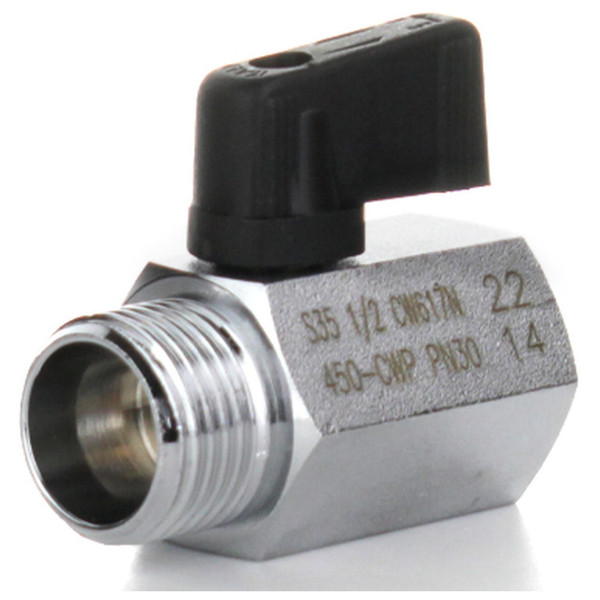 Кран шаровой ELSEN MINI PN40 полнопроходной прямой НВ 1/2 ручка-бабочка латунь
