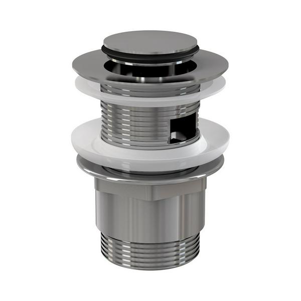 Водослив AlcaPlast для умывальника click/clack 5/4", цельномет. с большой заглушкой A390