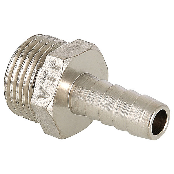 Штуцер (елочка) НР наружная резьба d 1/2" х 10 никель (Valtec VT 650) уп 10 шт