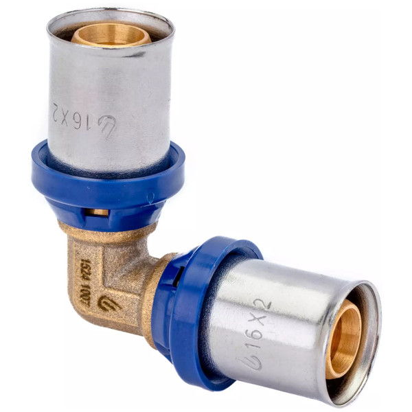 Угольник пресс для металлопластиковых труб Usystems MLC Plus латунный 20-20