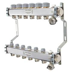 Изображение товара Коллектор нерж. в сборе универсальный 1" ВР-3/4" НР, 12 выходов