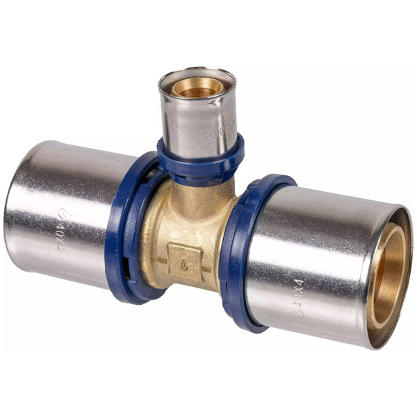 Тройник пресс для металлопластиковых труб Usystems MLC Plus равнопроходной латунный 20-20-20