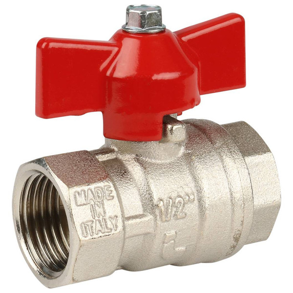 Кран ITAP шаровой муфтовый полнопроходной (бабочка), 1/2, IDEAL 092