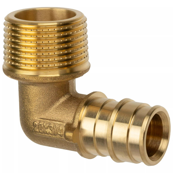 Угольник Usystems с наружной резьбой латунный для труб PE-Xa 25-R3/4"НР, тип 1