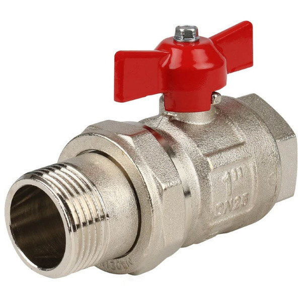 Кран ITAP шаровой с накидной гайкой полнопроходной (бабочка), 1", IDEAL 098